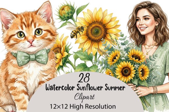 Download Watercolor Sunflower Summer Clipart - Clipart Collection