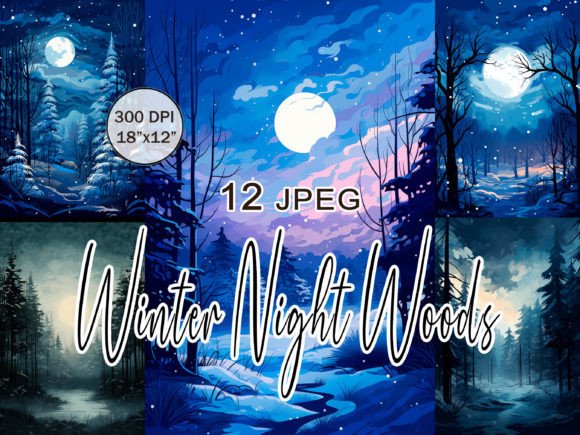 Download Winter Night in the Woods JPEG Clipart - Clipart Collection