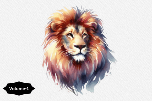 Download Watercolor Lion Clipart Illustrations - Clipart Collection