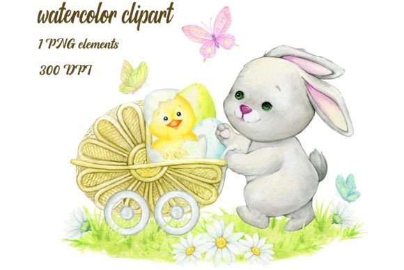 Download Bunny Watercolor Clipart, Rabbit Clipart - Clipart Collection