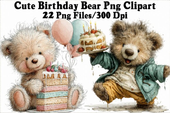 Download Cute Birthday Bear PNG Clipart - Clipart Collection
