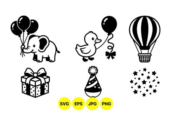 Download Cute Animal Party Clipart Set - Clipart Collection