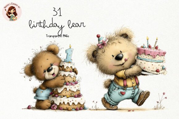 Download Cute Birthday Bear PNG Clipart - Clipart Collection
