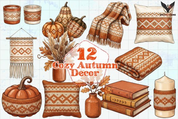 Download Cozy Autumn Decor Clipart PNG - Clipart Collection