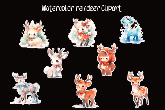 Download Watercolor Reindeer Clipart - Clipart Collection