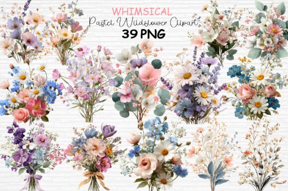 Download Pastel Wildflower Clipart PNG - Clipart Collection