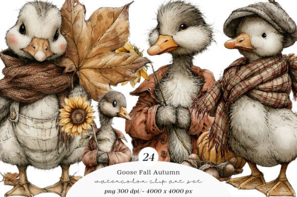 Download Whimsical Goose Fall Autumn Clipart - Clipart Collection