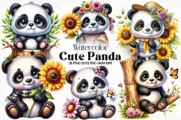 Download Cute Panda Clipart Bundle - Clipart Collection