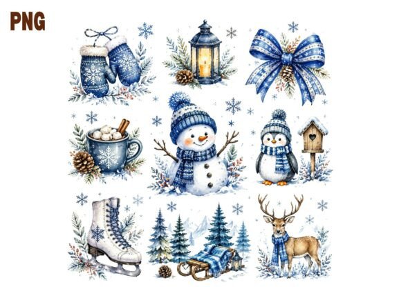 Download Winter Snowman Clipart Sheet PNG, Cute - Clipart Collection