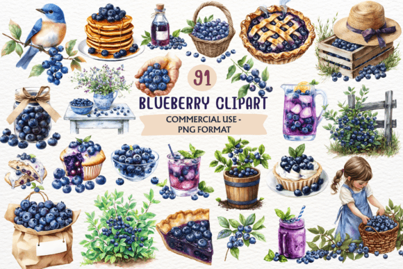 Download Watercolor Blueberry PNG Berry Clipart - Clipart Collection