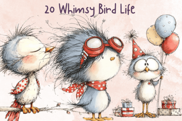 Download Storybook Whimsy Bird Clipart Set - Clipart Collection