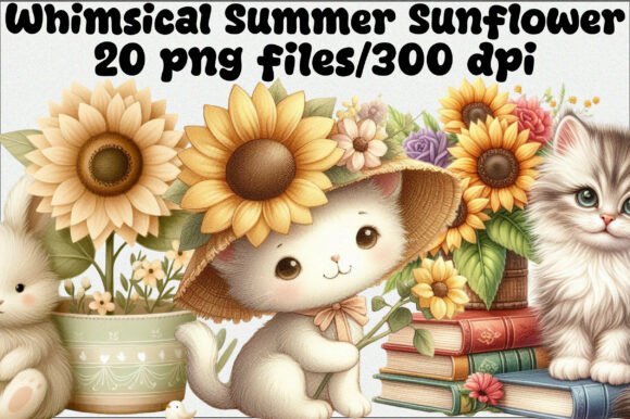 Download Whimsical Summer Sunflower Clipart - Clipart Collection