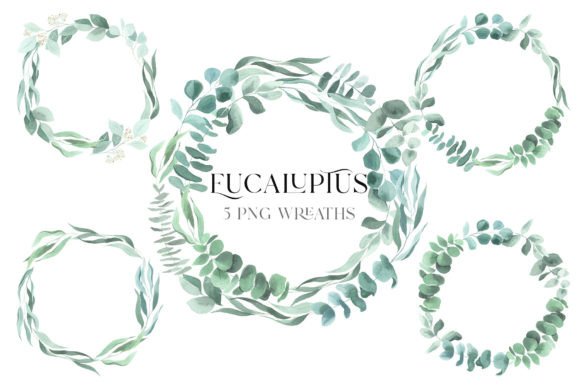 Download Watercolor Eucalyptus Wreath Clipart PNG - Clipart Collection