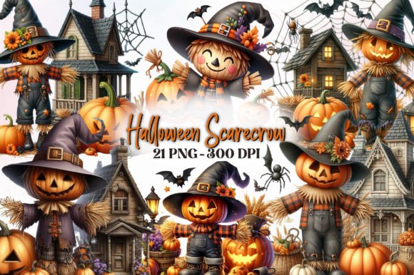 Download Halloween Scarecrow Watercolor Clipart - Clipart Collection