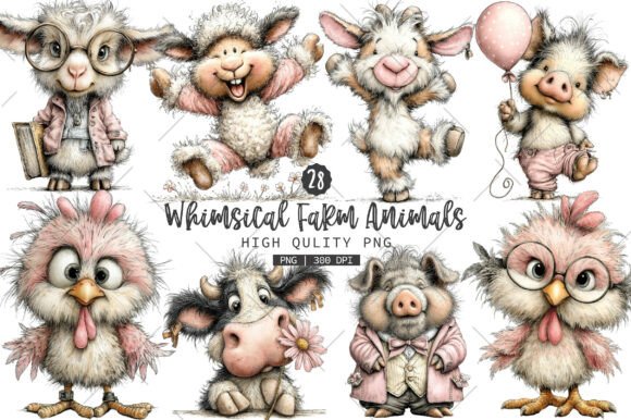 Download Whimsical Farm Animals PNG Clipart - Clipart Collection