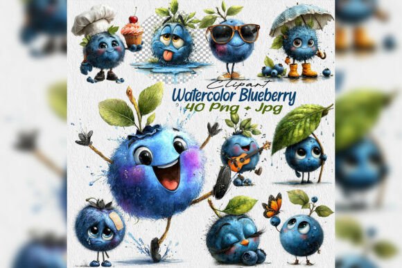 Download Watercolor Blueberry PNG Clipart Spring - Clipart Collection