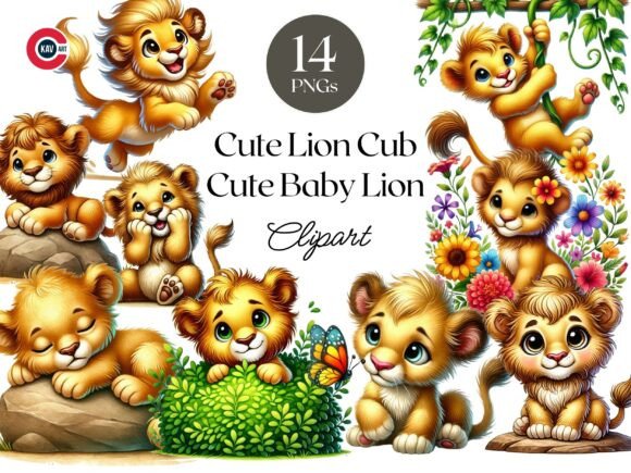 Download Cute Lion Cub Clipart, Cute Baby Lion - Clipart Collection