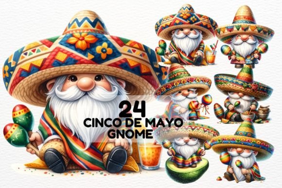 Download Cinco De Mayo Gnome Watercolor Clipart - Clipart Collection