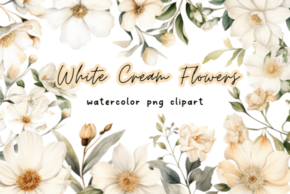 Download White Cream Watercolor Flower Clipart - Clipart Collection