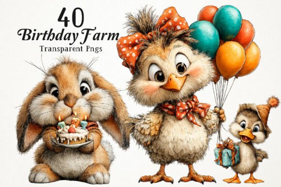 Download Cute Birthday Farm PNG Clipart - Clipart Collection