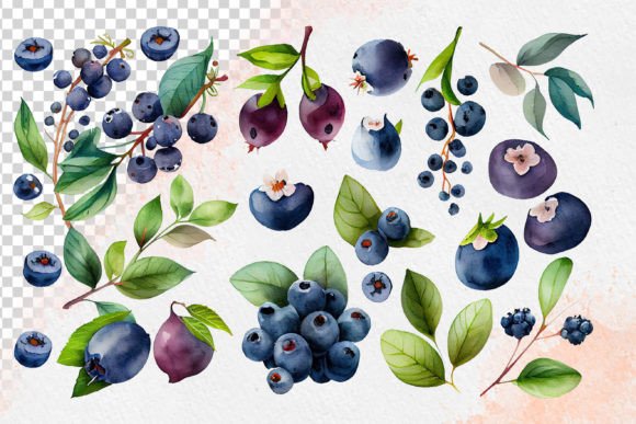 Download Watercolor Blueberries Clipart - Clipart Collection