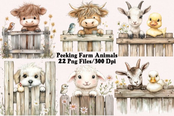 Download Peeking Farm Animals PNG Clipart Bundle - Clipart Collection