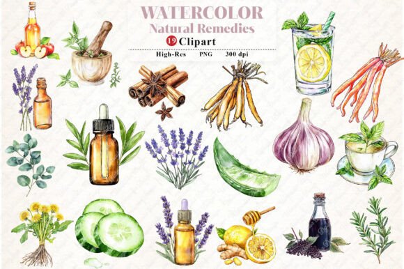 Download Watercolor Natural Remedies Clipart - Clipart Collection