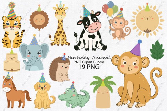Download Birthday Animal PNG Clipart Bundle - Clipart Collection