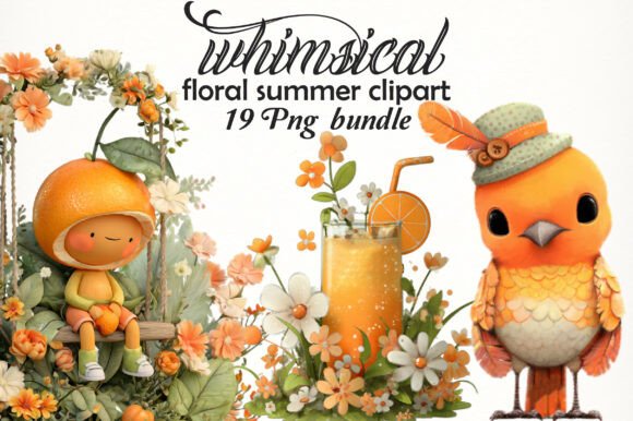 Download Whimsical Floral Summer Clipart Bundle - Clipart Collection