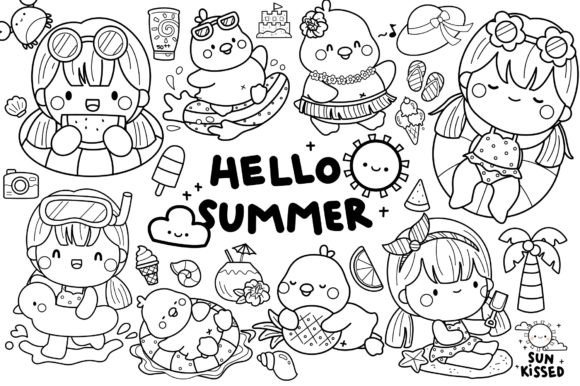 Download Cute Duck and Girl Clipart - Cute Summer - Clipart Collection