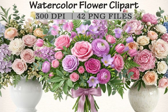 Download Watercolor Flower Clipart - Clipart Collection