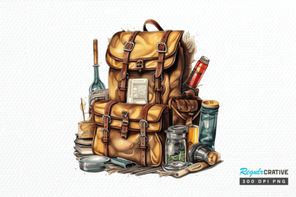 Download Vintage Backpack Sublimation Clipart Png - Clipart Collection