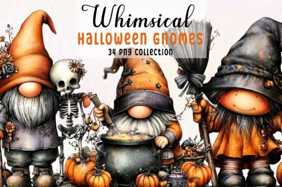 Download Whimsical Halloween Gnomes Clipart - Clipart Collection