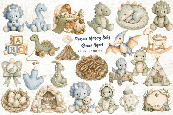 Download Dinosaur Nursery Baby Shower Clipart - Clipart Collection