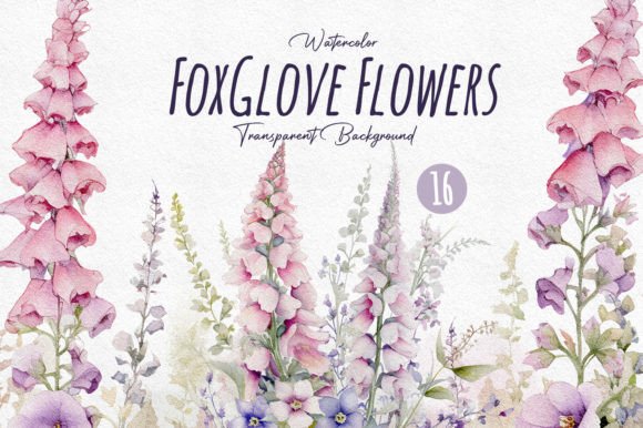 Download Watercolor Foxglove Wildflower Clipart - Clipart Collection