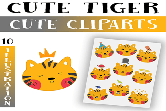 Download Cute Tiger Clipart Png / Commercial Use - Clipart Collection