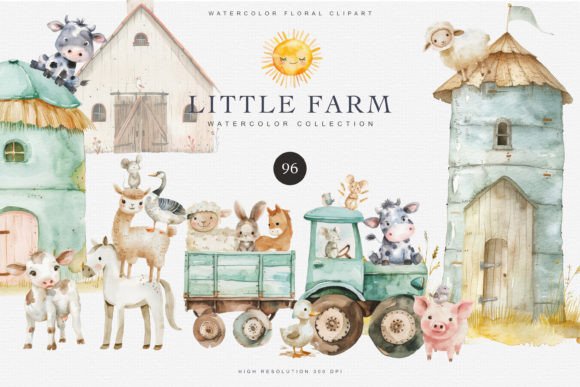 Download Nursery Little Farm Animal Clipart Set - Clipart Collection