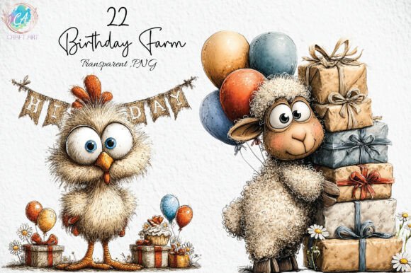 Download Cute Birthday Farm Clipart PNG - Clipart Collection