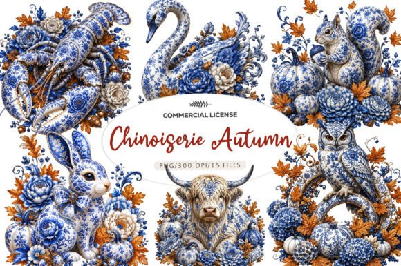 Download Chinoiserie Autumn Clipart PNG - Clipart Collection