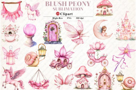 Download Watercolor Blush Peony Clipart - Clipart Collection