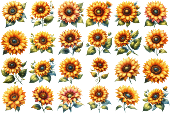 Download 22 Sunflower Watercolor Clipart Bundle - Clipart Collection