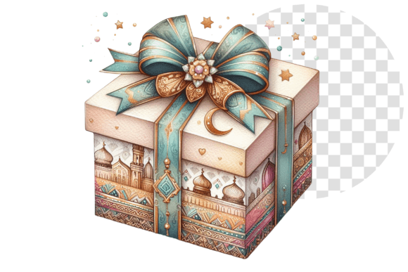 Download Eid Joy Watercolor Gift Box Clipart - Clipart Collection