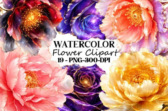 Download Watercolor Flower Clipart PNG Bundle - Clipart Collection