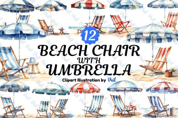 Download Beach Chair with Umbrella Clipart Bundle - Clipart Collection
