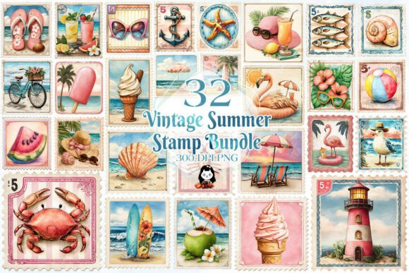 Download Vintage Summer Stamp Sublimation Clipart - Clipart Collection
