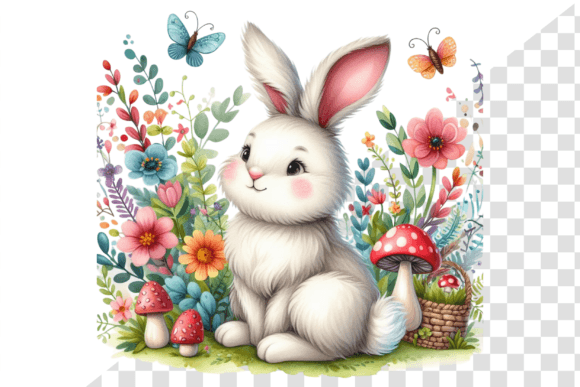 Download Whimsy Bunny Watercolor Clipart - Clipart Collection