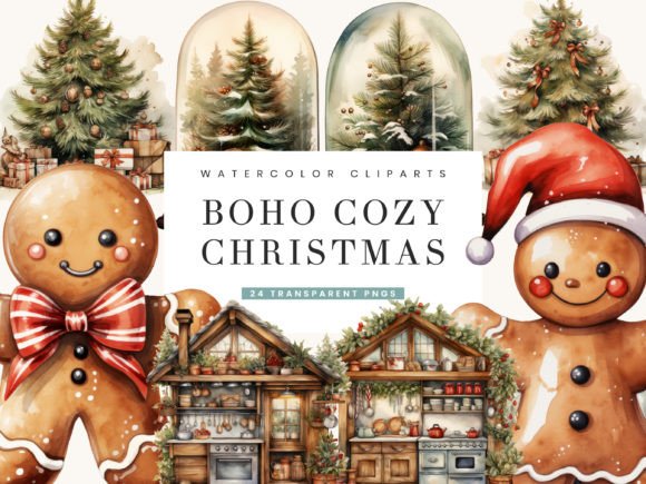 Download Boho Cozy Christmas Clipart Bundle - Clipart Collection