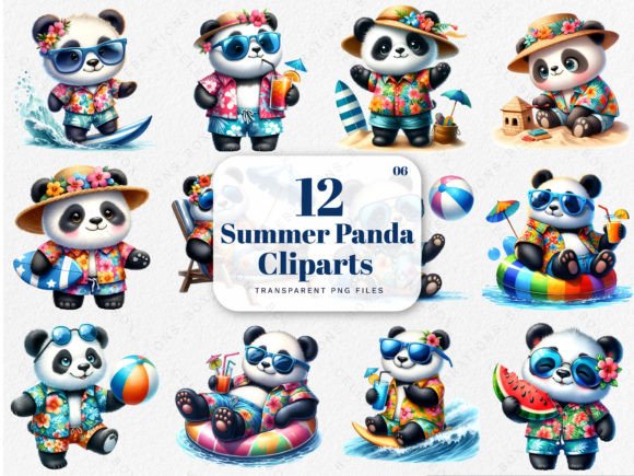 Download Watercolor Hawaii Summer Panda Clipart - Clipart Collection