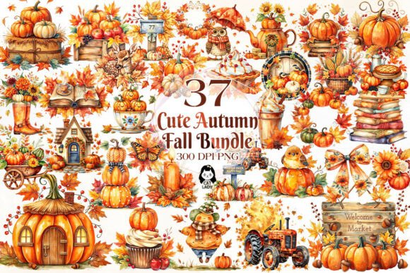 Download Watercolor Cute Autumn Fall Clipart - Clipart Collection