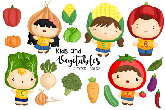 Download Fresh Vegetable and Kids Clipart - Clipart Collection